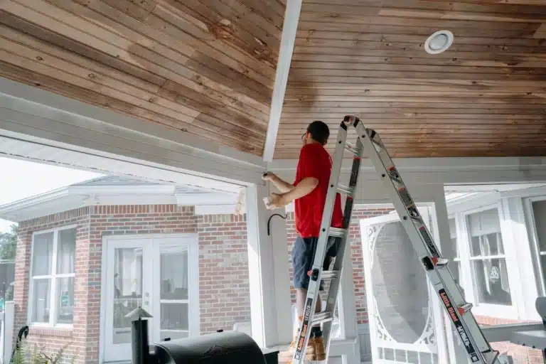 Column Repairs & Replacements 1 Professional repairing and replacing columns on a home’s porch, ensuring both safety and architectural integrity.