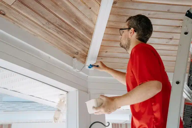Wall Installation & Repair 1 Worker repairing and installing interior walls in a home, ensuring smooth finishes and structural integrity.